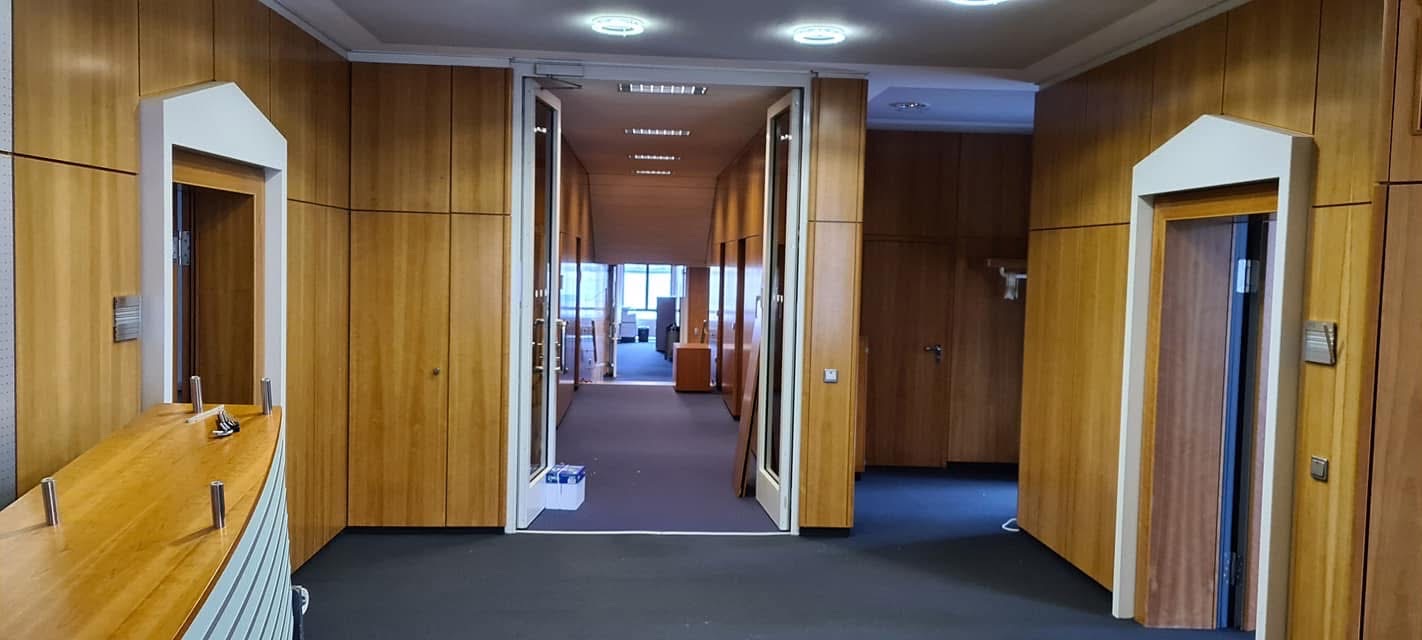 Cleared interior rooms and doorways after contents removal